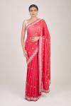 Crimson Mirror Embroidered Georgette Saree