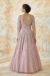 Onion Pink Embroidered Net Gown