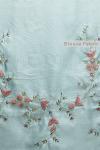 Powder Blue Floral Embroidered Saree