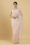 Blush Floral Embroidered Organza Saree