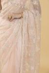 Blush Floral Embroidered Organza Saree