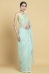 Mint Green Embellished Organza Saree