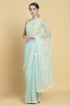 Mint Green Embellished Organza Saree