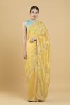 Canary Yellow Embroidered Chanderi Silk Saree