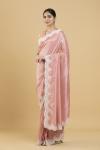 Rose Pink Embroidered Silk Saree