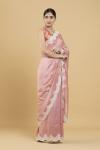 Rose Pink Embroidered Silk Saree