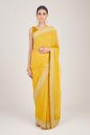 Canary Mirror Work Saree