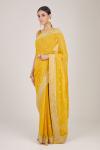 Canary Mirror Work Saree