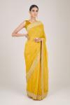 Canary Mirror Work Saree