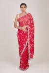 Crimson Sequin Embellished Saree