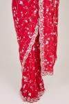 Crimson Sequin Embellished Saree