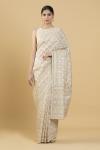 Burlywood Chikankari Tussar Silk Saree