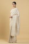 Burlywood Chikankari Tussar Silk Saree