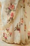 Cream Organza Floral Print Saree