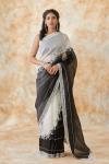 Black and Ivory Organza Saree