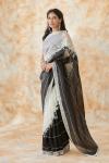 Black and Ivory Organza Saree