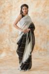 Black and Ivory Organza Saree