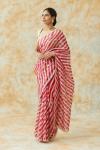 Crimson Organza Lehriya Saree