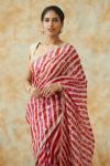 Crimson Organza Lehriya Saree