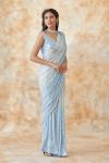 Powder Blue Georegette Saree