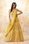 Yellow Georegette Lehenga