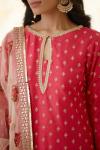 Hot Pink Raw Silk Palazzo Suit