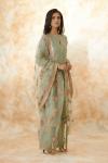 Mint Green Raw Silk Palazzo Suit