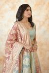 Maya Blue Pink Banarasi Silk Lehenga