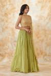 Pista Green Georegette Lehenga