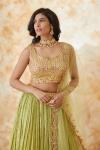 Pista Green Georegette Lehenga