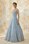 Sky Blue Embroidered Net Gown