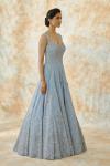 Sky Blue Embroidered Net Gown