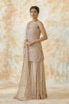 Golden Beige Sharara Suit