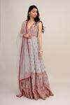 Silken Grey Georegette Anarkali