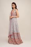 Silken Grey Georegette Anarkali