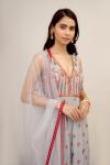 Silken Grey Georegette Anarkali