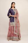 Berry-Coral Sharara Suit