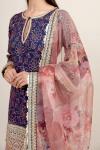 Berry-Coral Sharara Suit