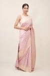 Iris Blush Floral Silk Saree