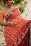 Marigold Bandhej Saree