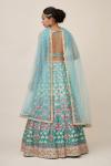 Silver Green Raw Silk Lehenga