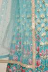 Silver Green Raw Silk Lehenga