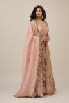 Pastel Peach Crepe Anarkali Suit