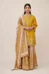 Mustard Yellow Crepe Silk Sharara Suit