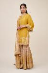 Mustard Yellow Crepe Silk Sharara Suit