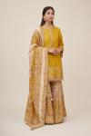 Mustard Yellow Crepe Silk Sharara Suit