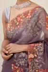 Dark Mauve Blush Organza Saree