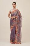 Dark Mauve Blush Organza Saree