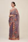 Dark Mauve Blush Organza Saree