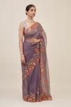 Dark Mauve Blush Organza Saree